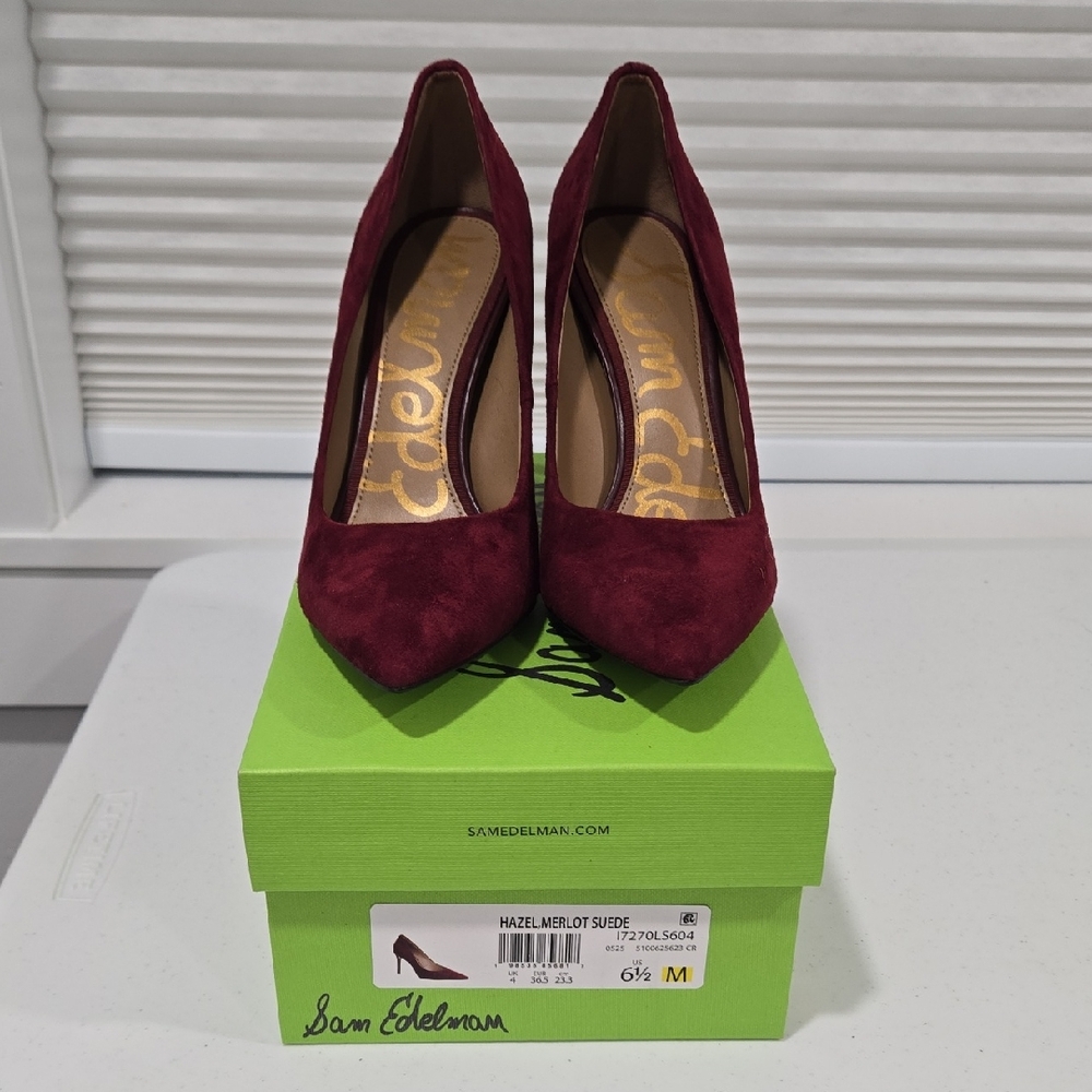 Sam Edelman Women's Hazel Merlot Suede Pumps